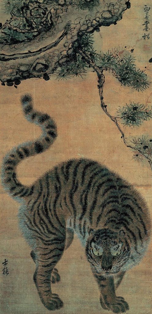 “Tiger Under a Pine Tree” by Kim Hong-do from the late 18th century (Leeum Museum of Art)