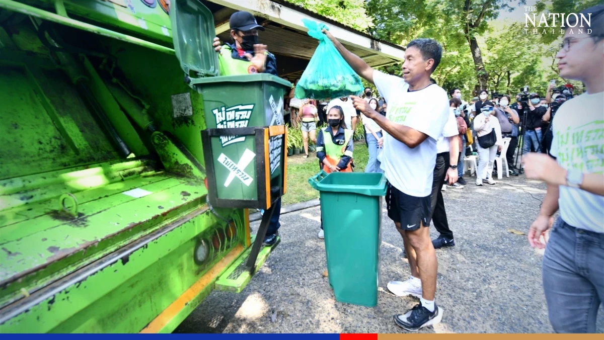 Chiang Rai, Thailand - September 6, 2018:Infected Garbage Bag,Red