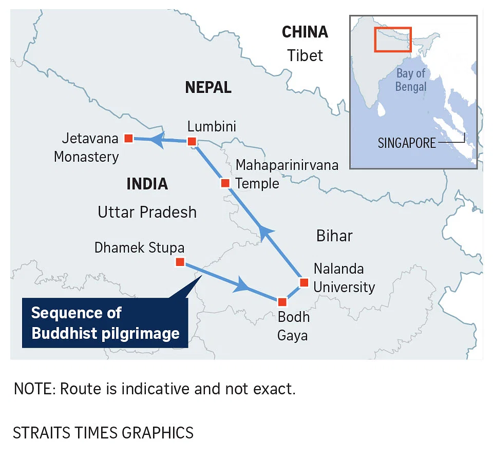 buddhist pilgrimage map