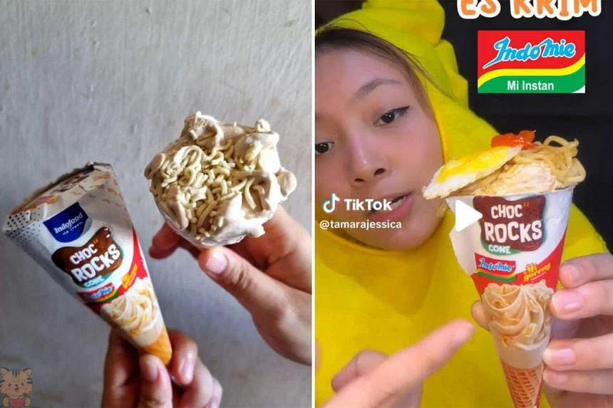 Indofood mendobrak batasan makanan fusion dengan es krim dan mi instan di atasnya