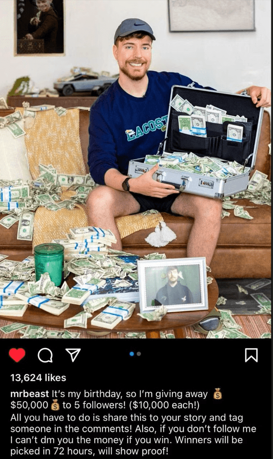 Why Is Everyone Posting MrBeast? Inside His Latest Giveaway