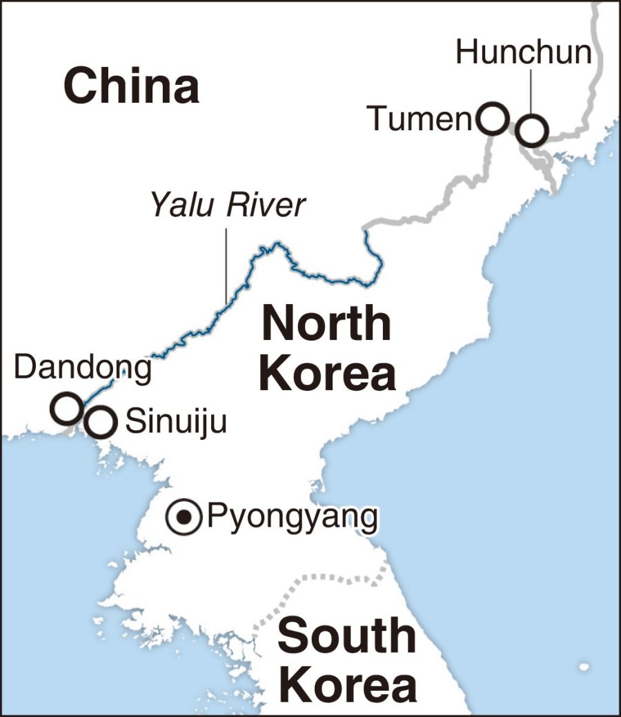 where is the yalu river located on a map