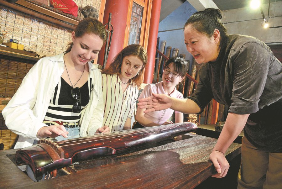 Enjoying the Chinese Zither Music - Wall Scroll