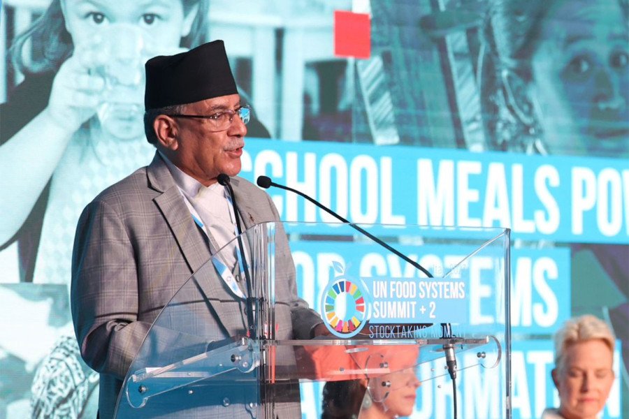 Dahal, Perdana Menteri Nepal, menekankan pentingnya makanan di sekolah pada pertemuan PBB