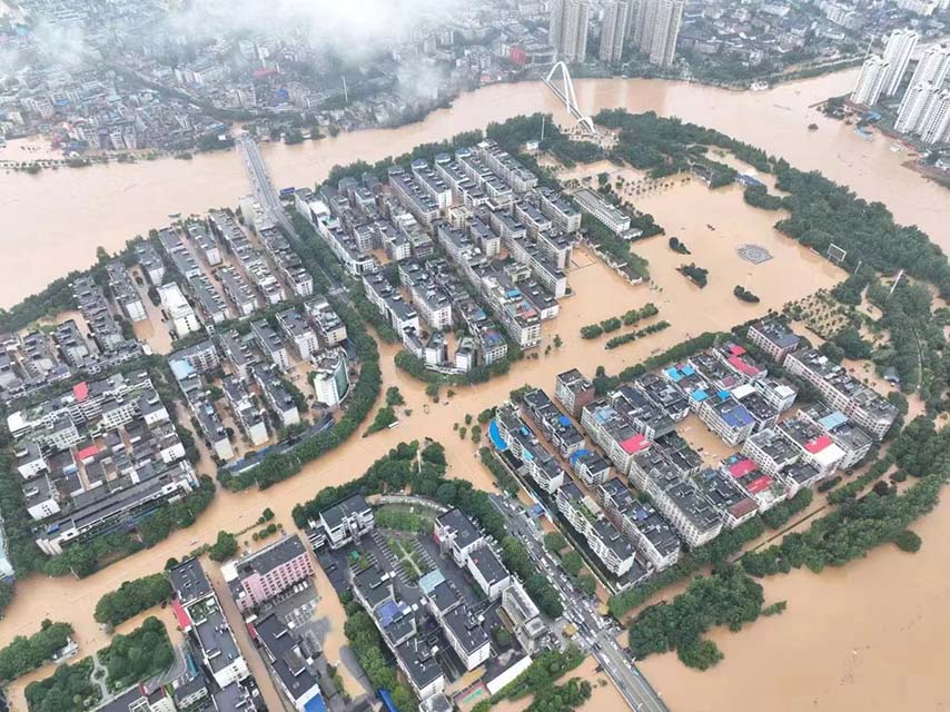 Record rain, floods hit parts of Hunan province