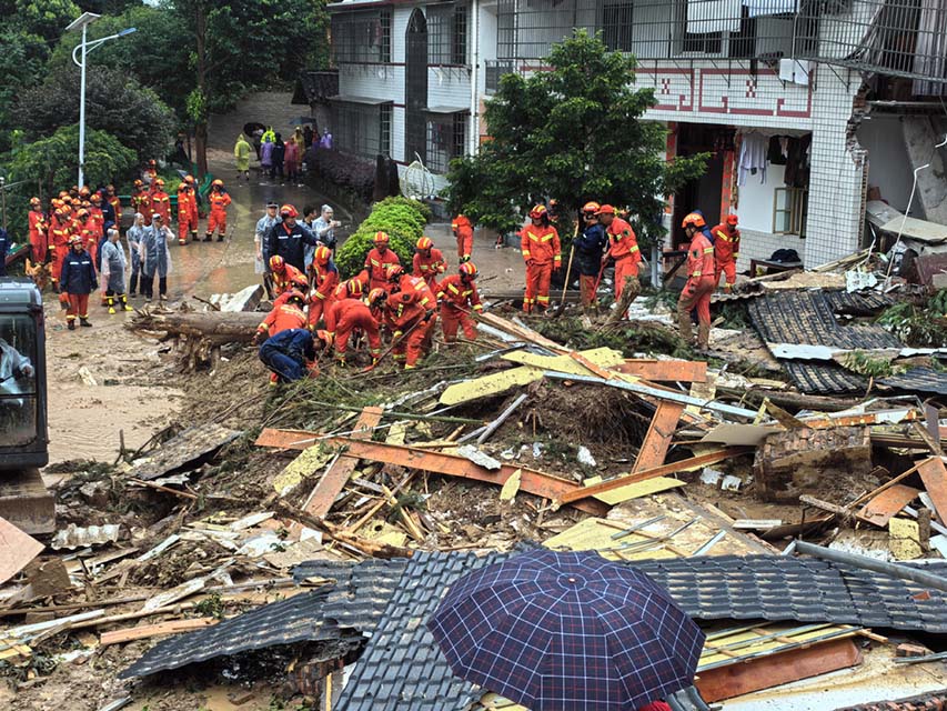 15 dead after landslide hits Central China village