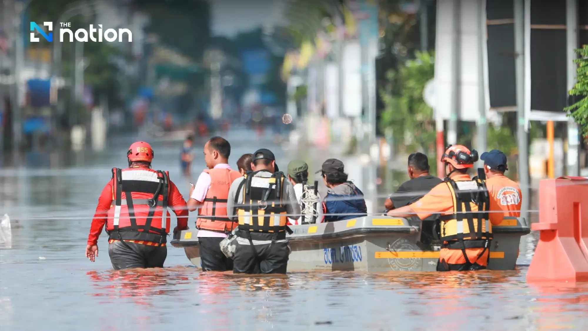 Mekong River bursts its banks and floods downtown Nong Khai in Thailand