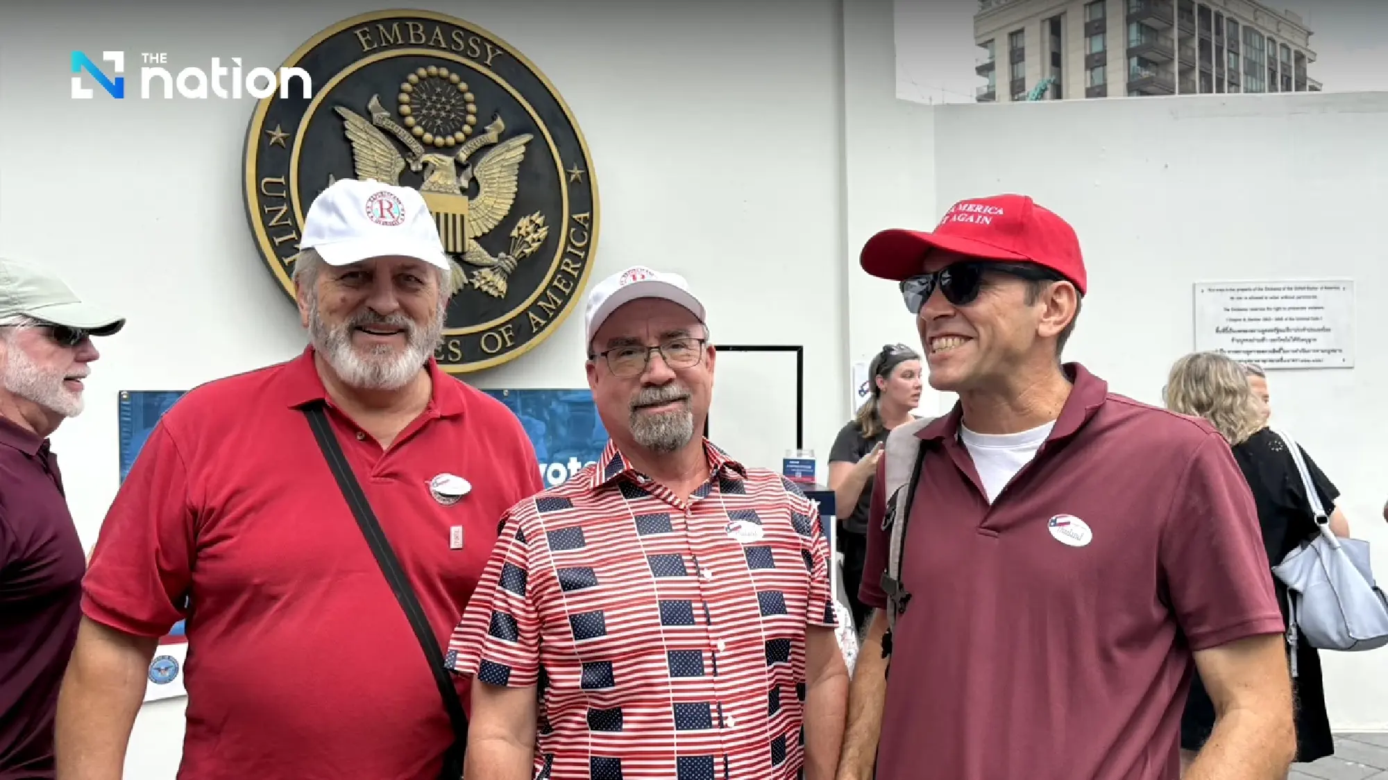 American voters in Thailand cast presidential election ballots at embassy