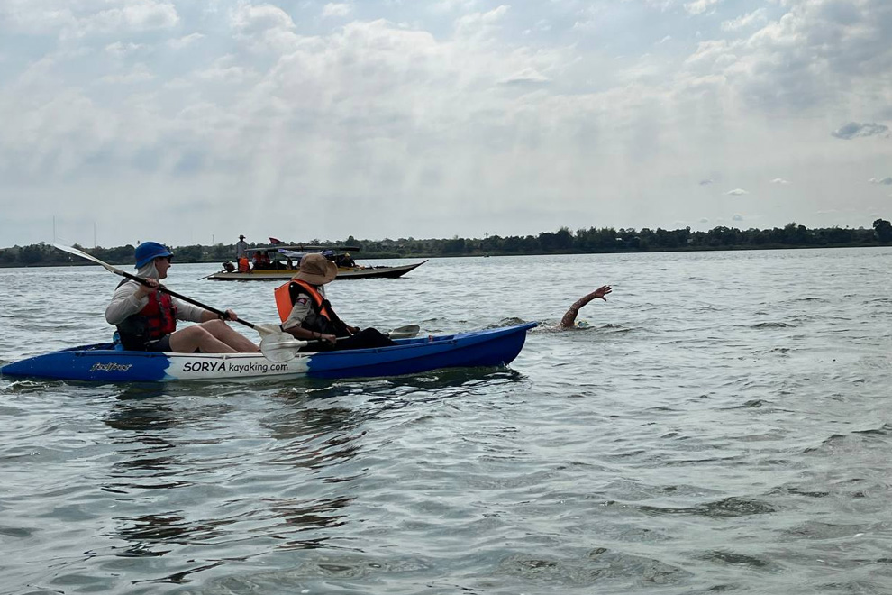 Swimming for a cause: Team take on 120km feat to support Cambodia’s dolphins