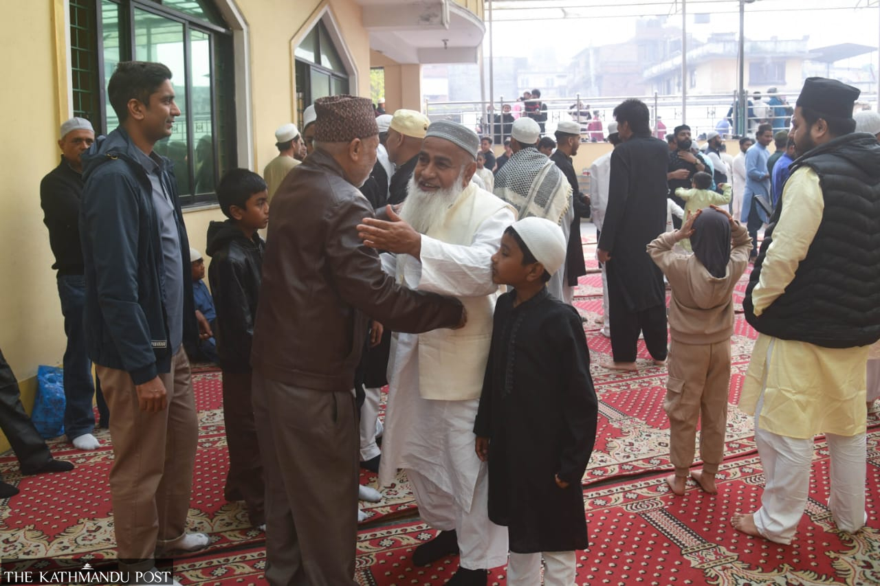 Devotees gathered at mosques and Eidgahs early in the morning, performing communal prayers and exchanging greetings. PHOTOS: THE KATHMANDU POST