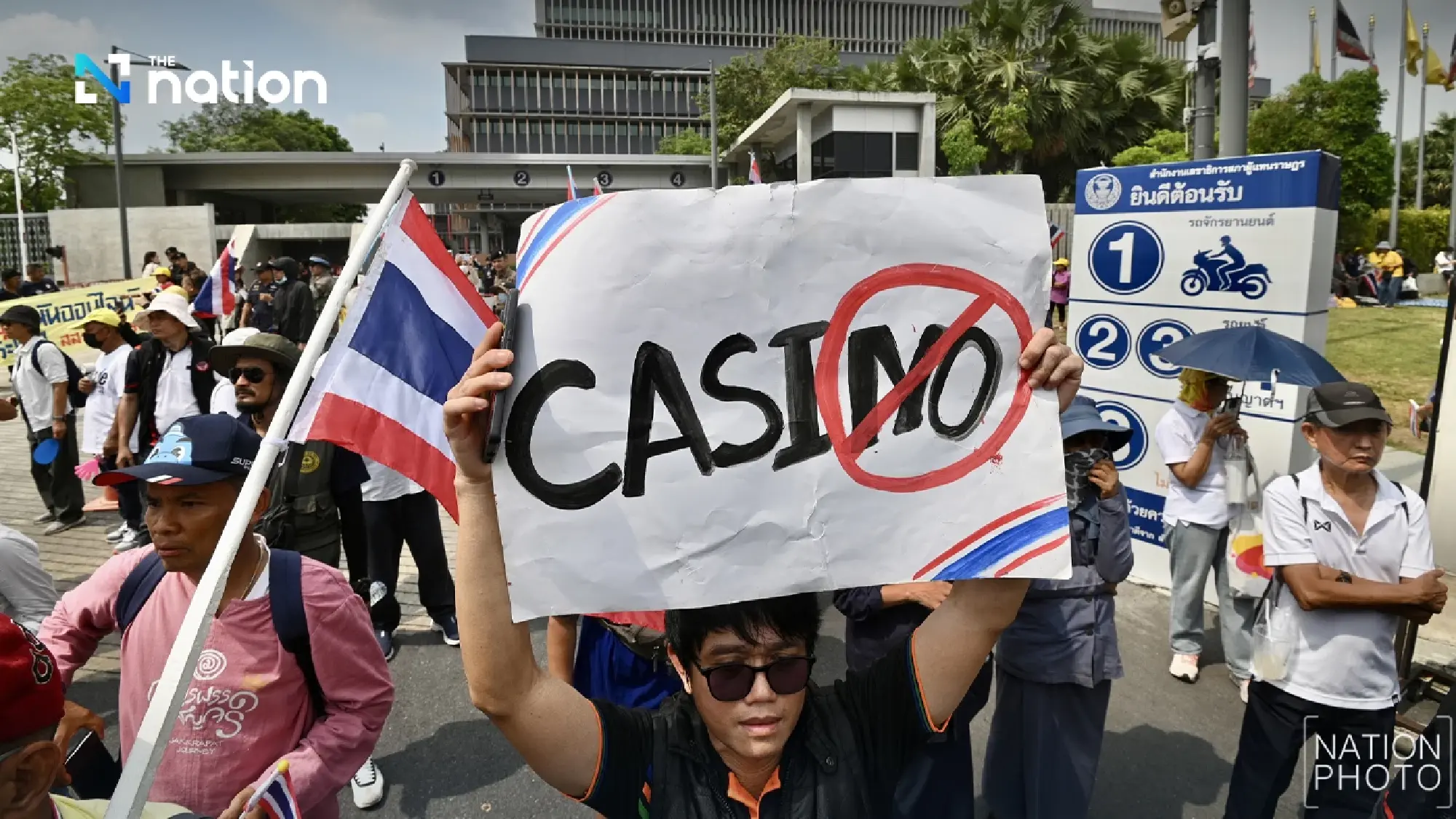 Protesters march to Thai Parliament to oppose casino bill