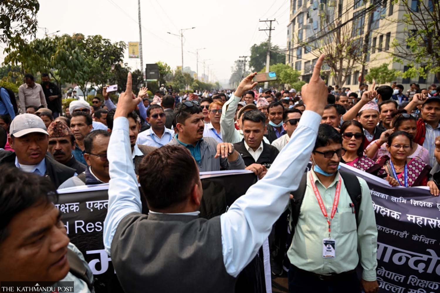 Teachers across Nepal stage mass protest in Kathmandu for Education Bill