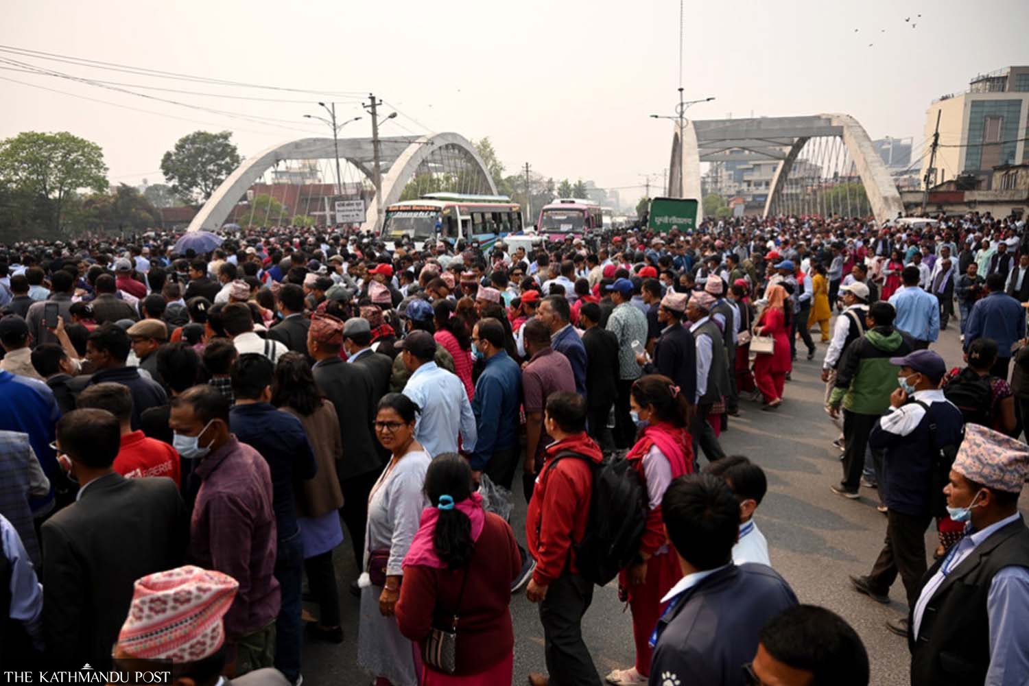 Teachers across Nepal stage mass protest in Kathmandu for Education Bill
