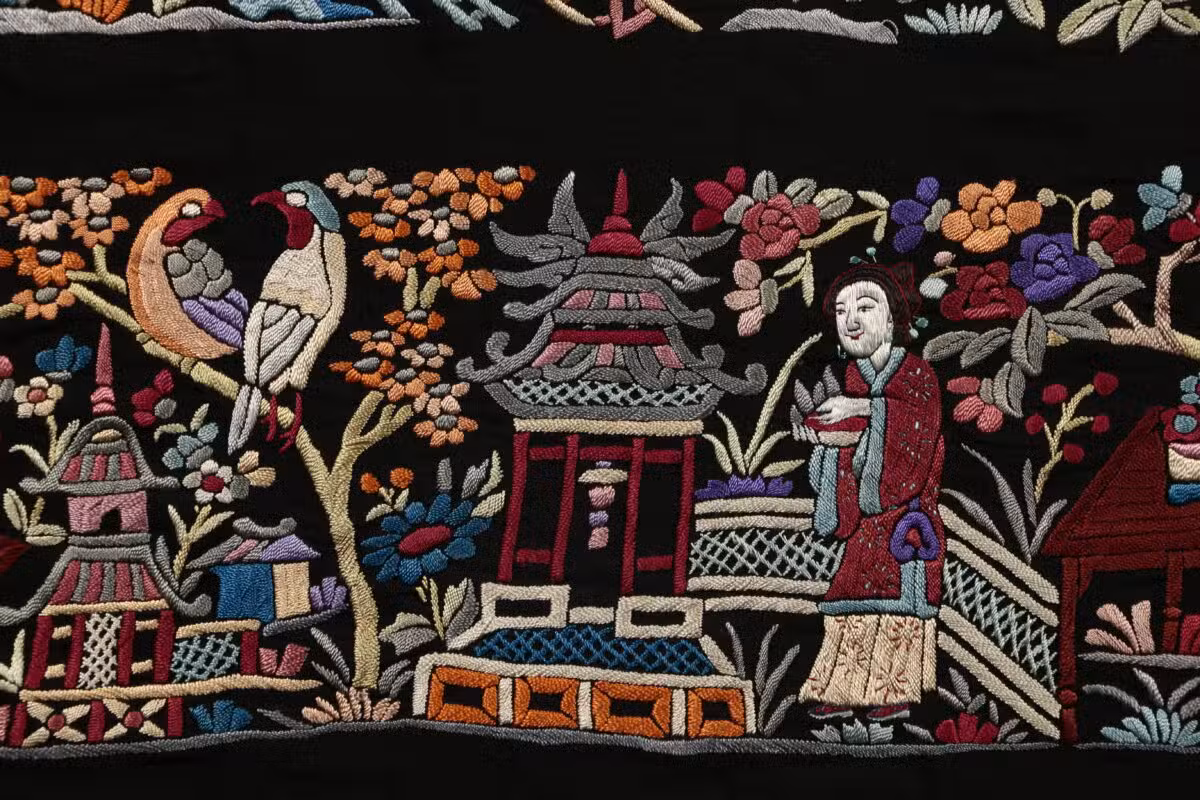 Worlds of history in a shawl at exhibition in Ayala Museum in Metro Manila