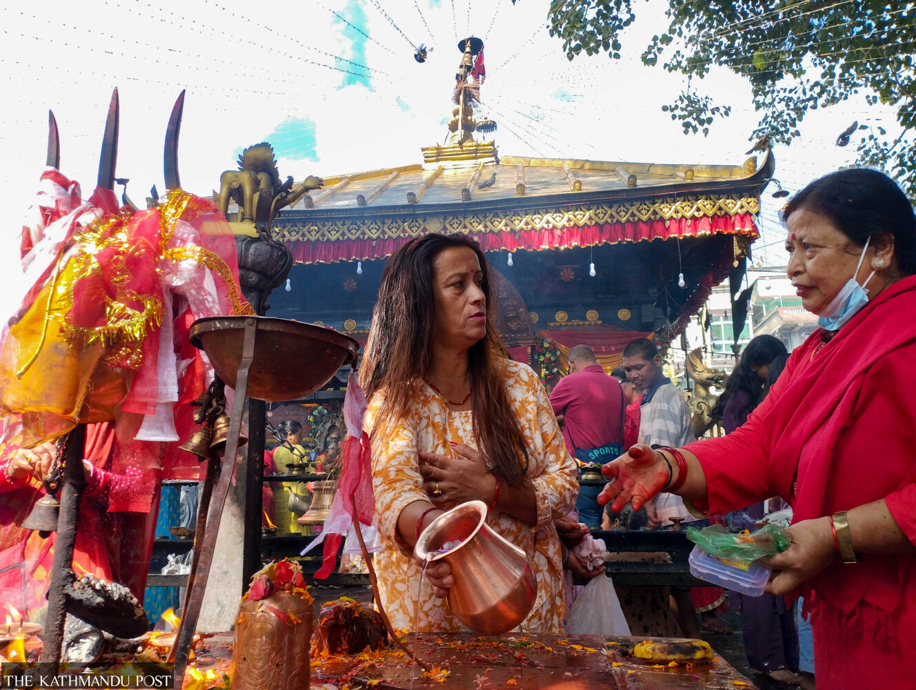 Festive spirit takes over Nepal: Children soar high on bamboo swings, travellers leave for hometowns