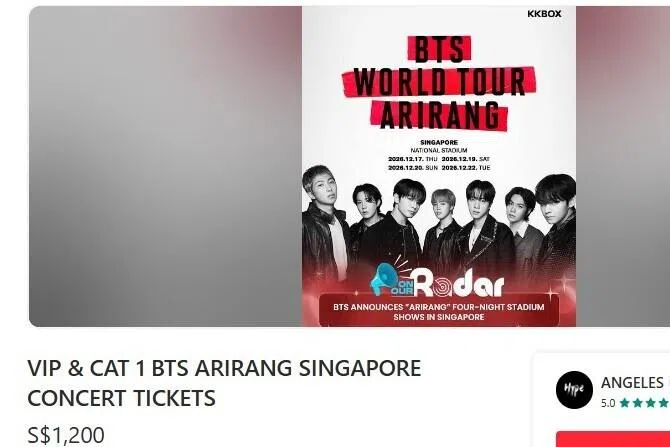 BTS Singapore concert tickets offered for resale at up to 23 times the original price