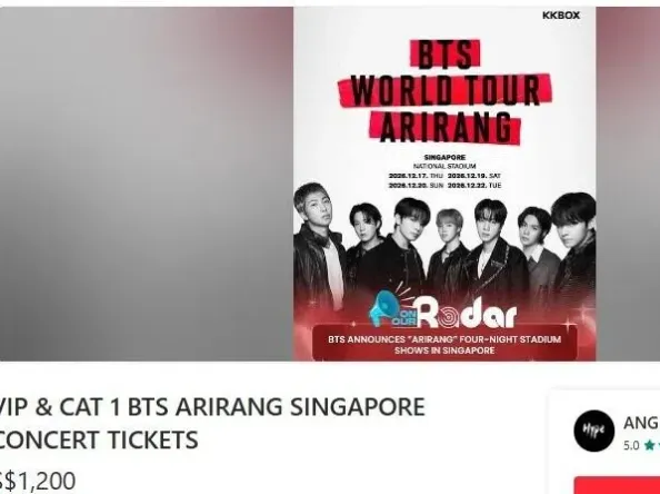 BTS Singapore concert tickets offered for resale at up to 23 times the original price