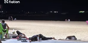 Homeless people seek shelter on Thailand’s Pattaya Beach, raising tourism image concerns