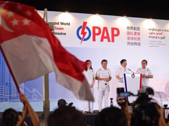 Singaporeans return the ruling party to power with 65.57 per cent of the popular vote